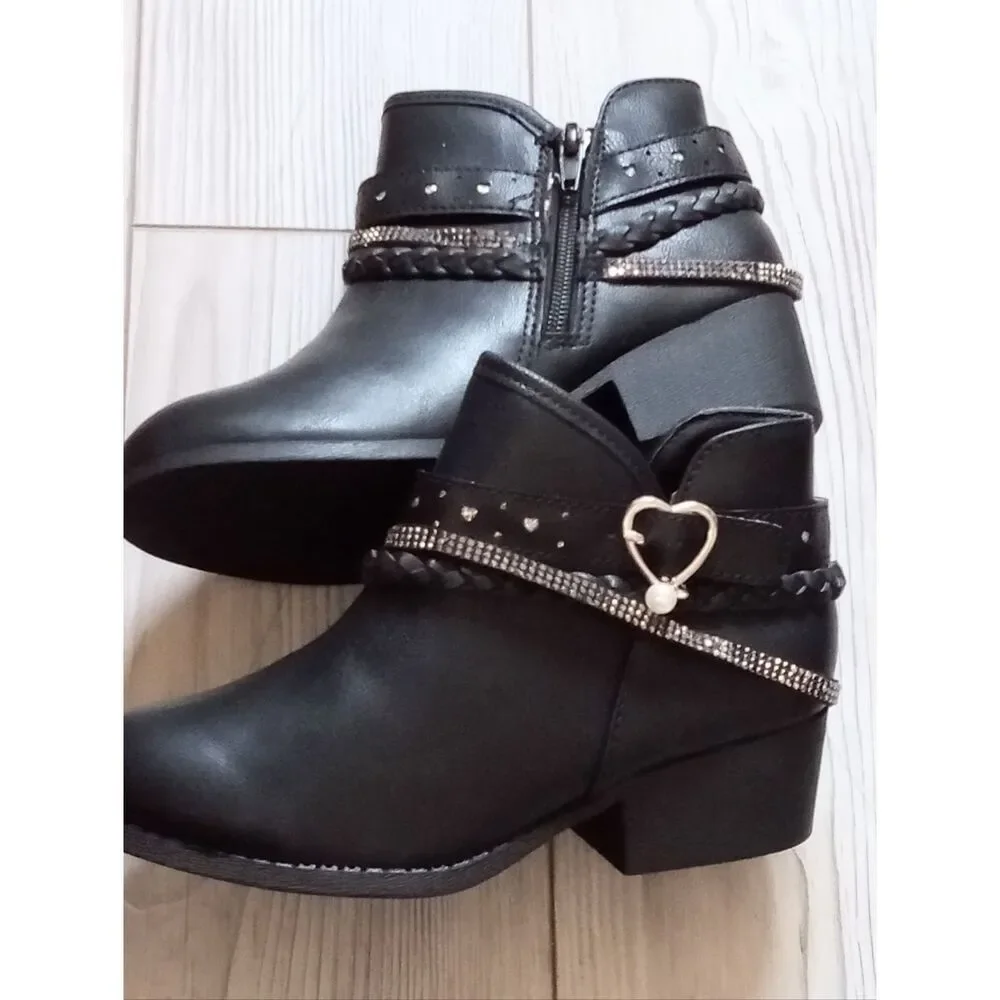 (17-4695) Girl's Jellypop Hearty Strapy Ankle Boot Sz 1